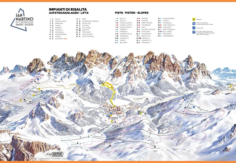 San Martino Di Castrozza Ski Map