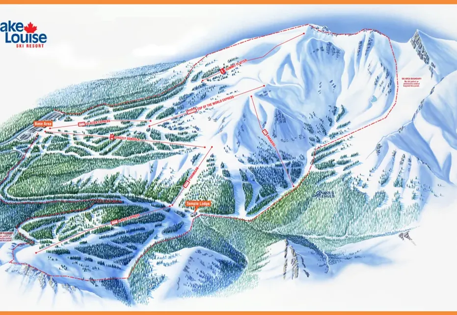 Banff Lake Louise Ski  Overview Map