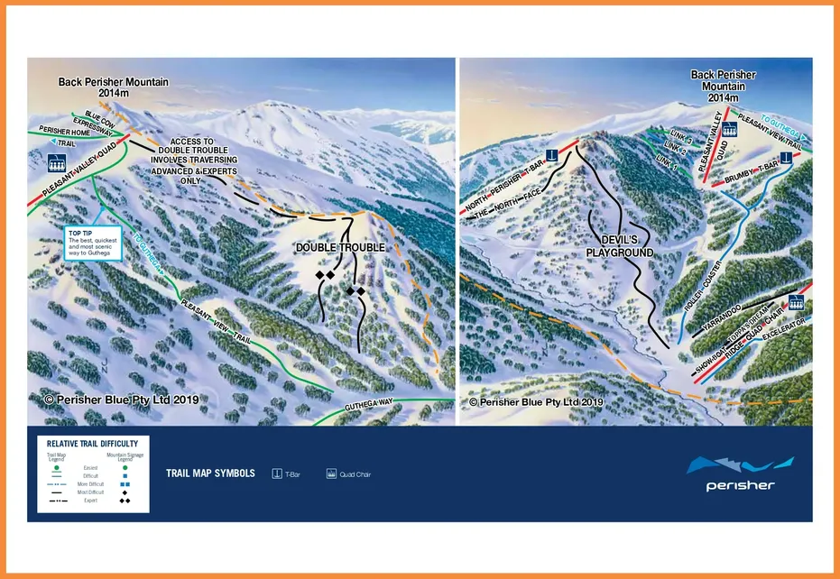 Devils Playground Ski Map