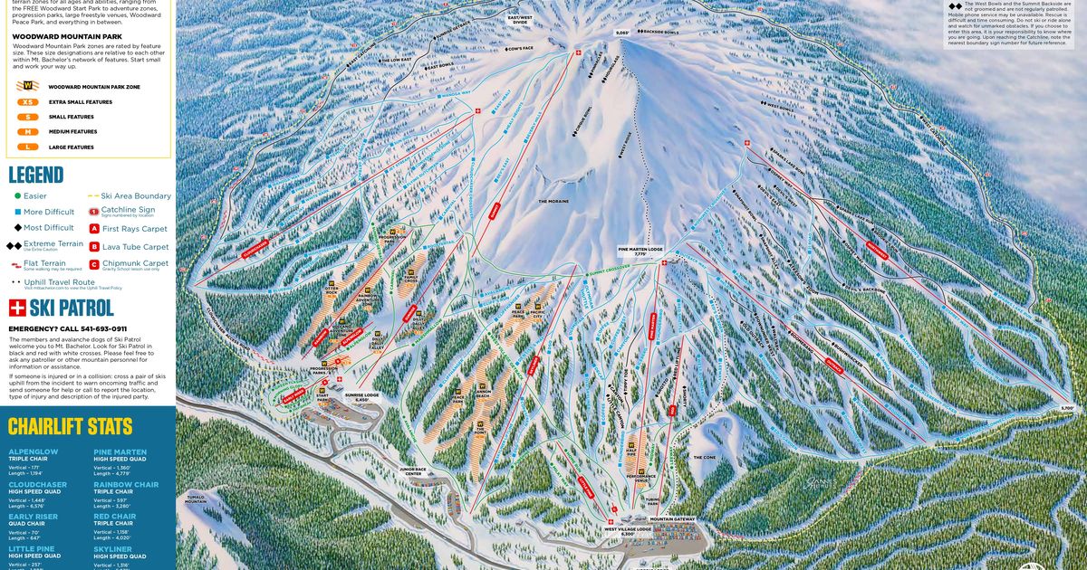 Mount Bachelor Ski Map Resort Info & Videos PistePro
