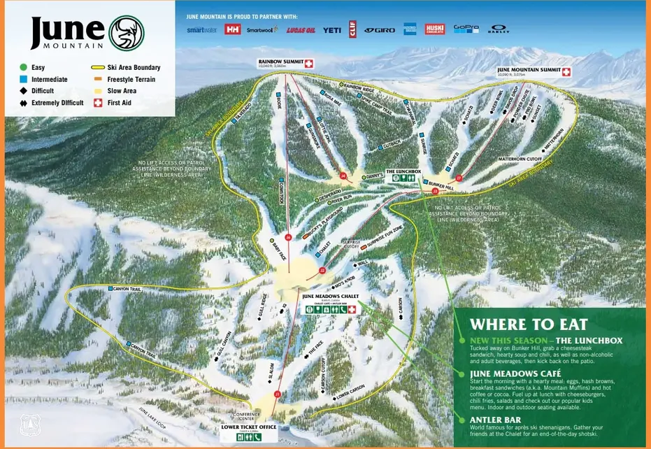 June Mountain Ski  Map