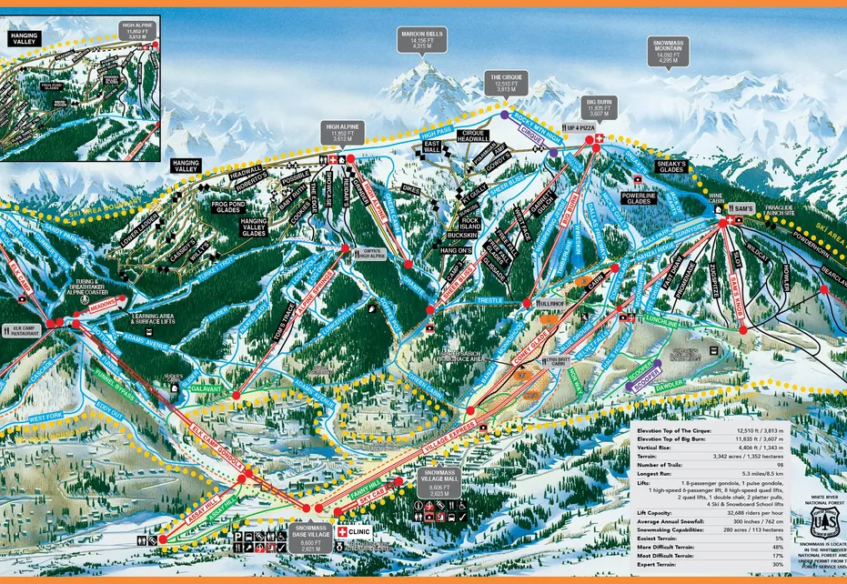 Aspen Snowmass Ski Map