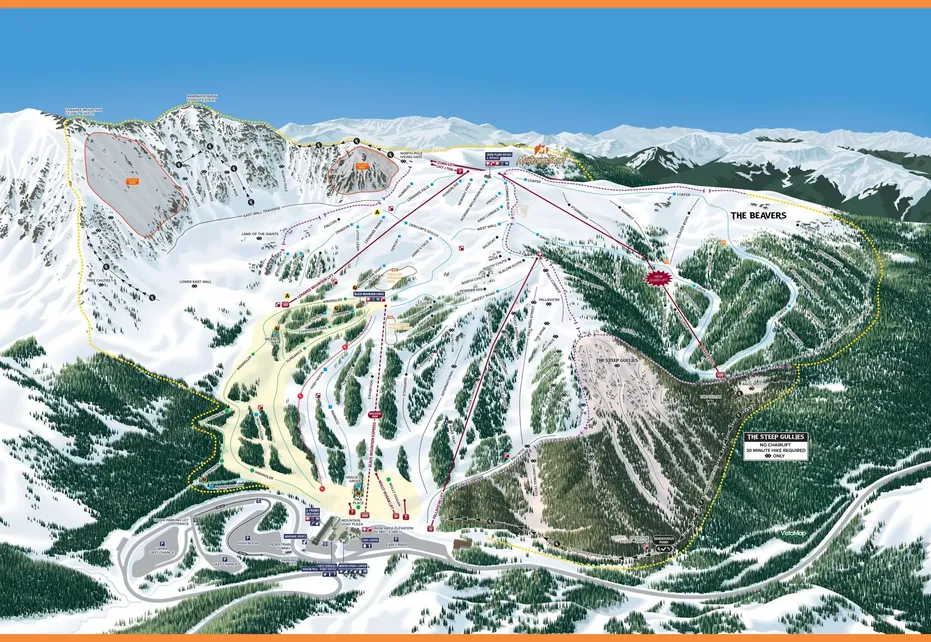 Arapahoe Ski  Map - Frontside