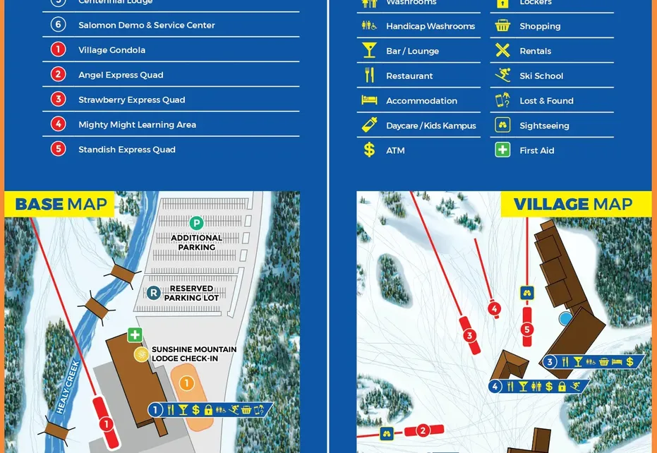 Banff Ski Sunshine Base Map