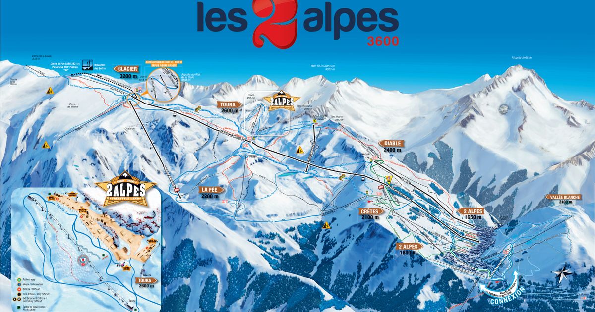 Les 2 Alpes Piste Map Ski