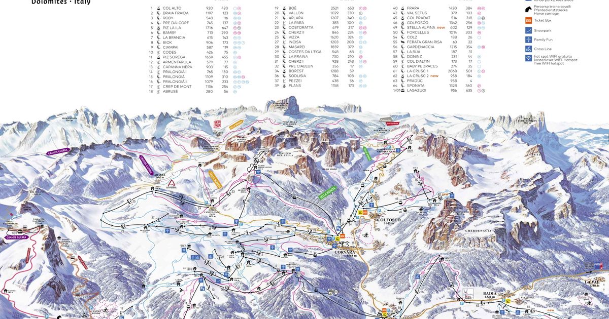 Alta Badia Piste Map | Ski Maps & Resort Info | PistePro