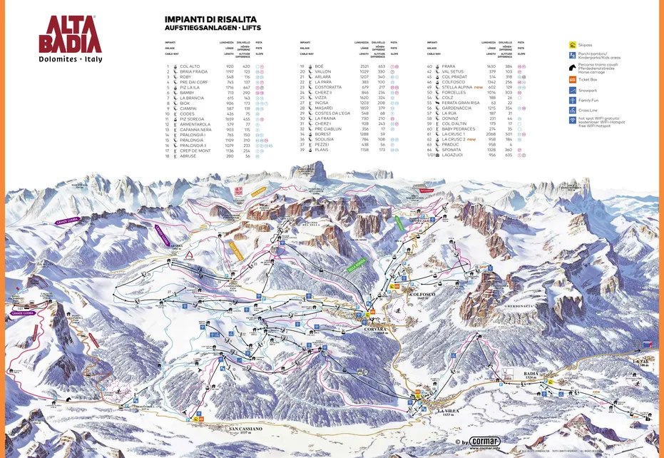 Corvara Ski Map