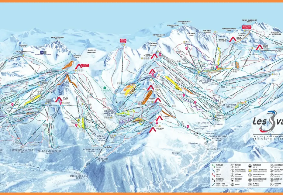 The 3 Valleys Ski Map