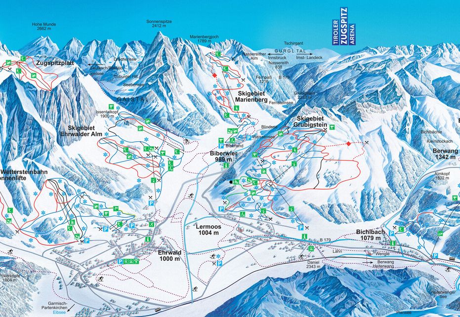 Tiroler Zugspitz Arena Piste Map | Ski Maps & Resort Info | PistePro