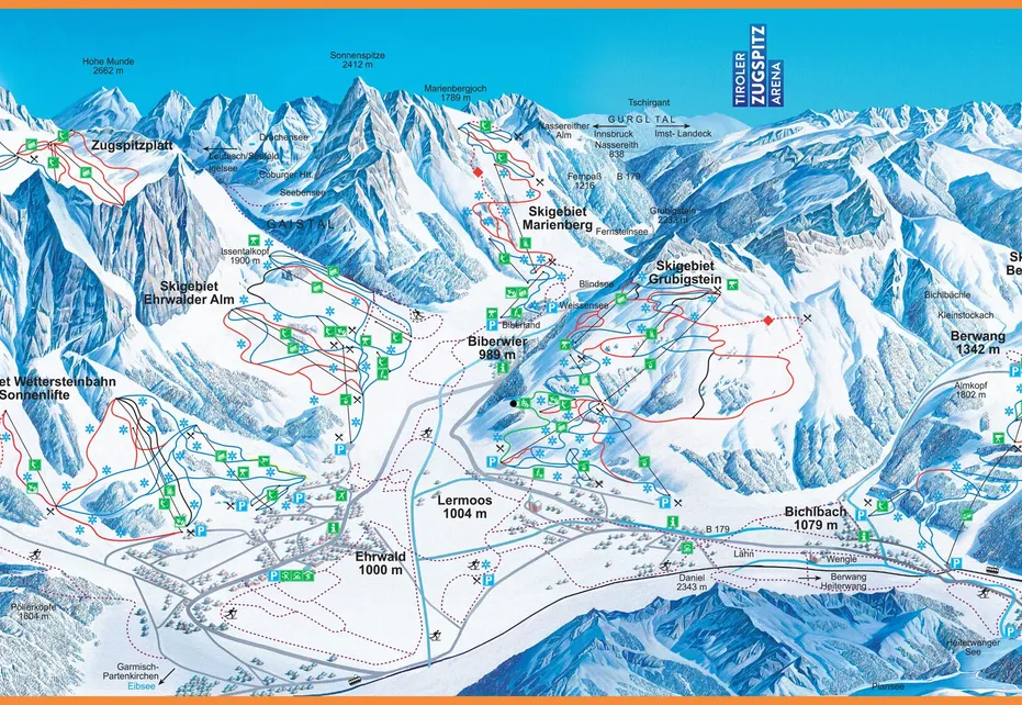Tiroler Zugspitz Ski Map