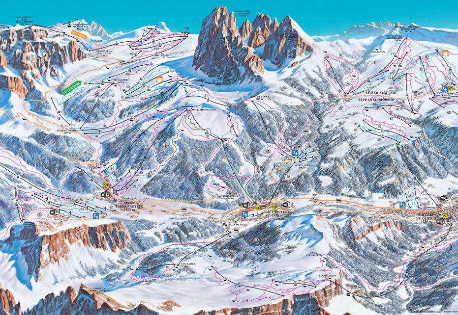 St Cristina Ski Map