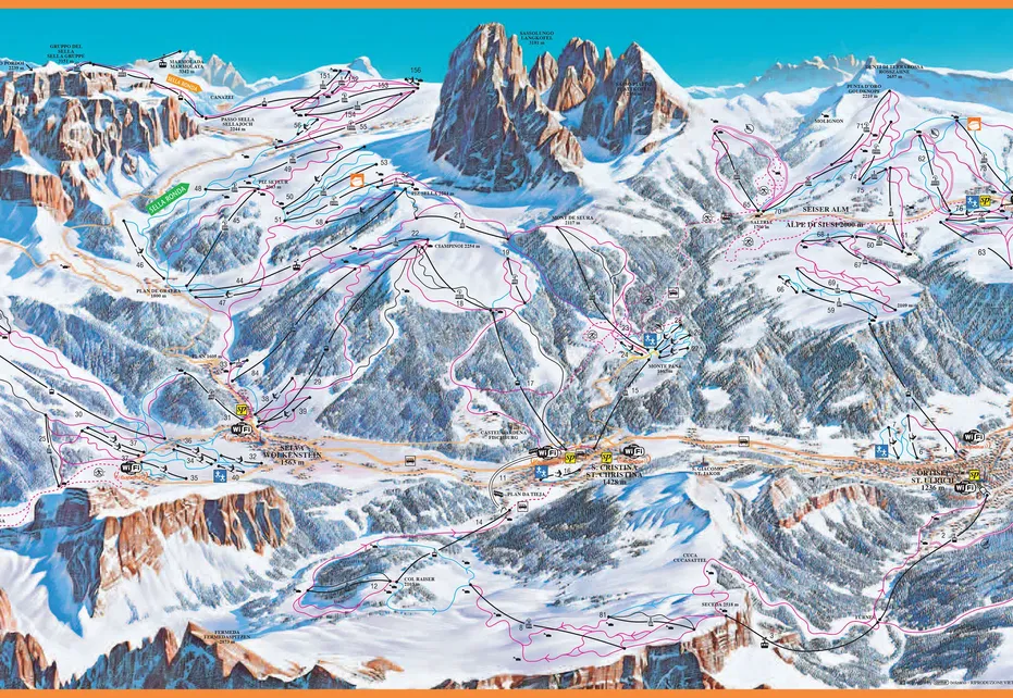 St Cristina Ski Map