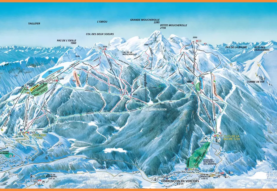 Corrençon en Vercors Ski Map