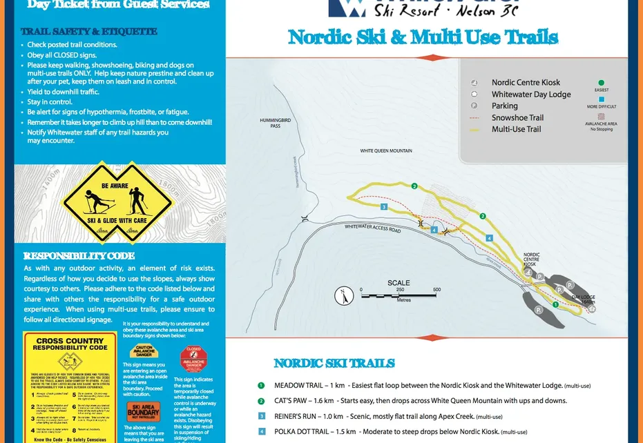 Whitewater Nordic Ski  Map
