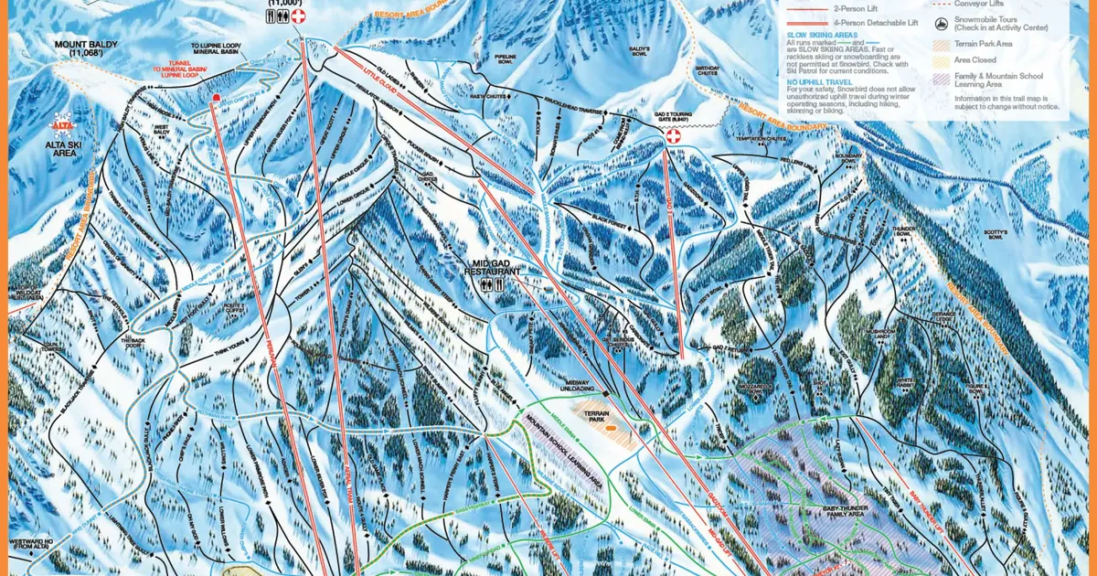 Alta Ski Resort Map Snowbird Ski Map | Resort Info & Videos | Pistepro
