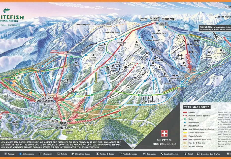 Whitefish Mt Ski Map - Frontside
