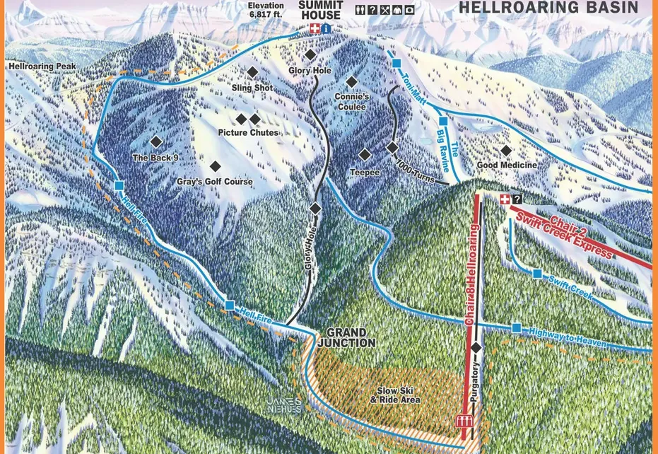 Whitefish Mt Ski Map - Hellroaring