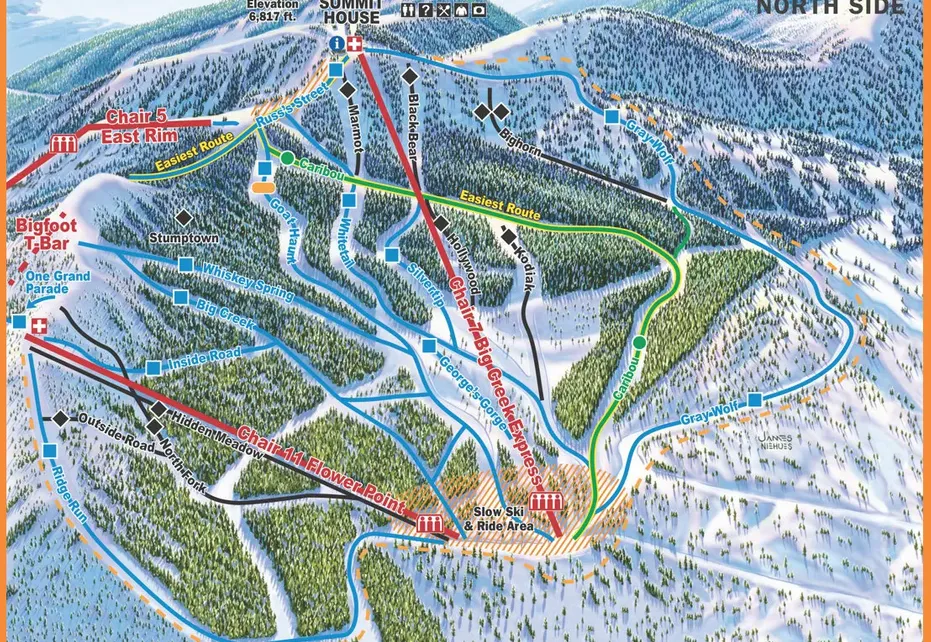 Whitefish Mt Ski Map - Northside