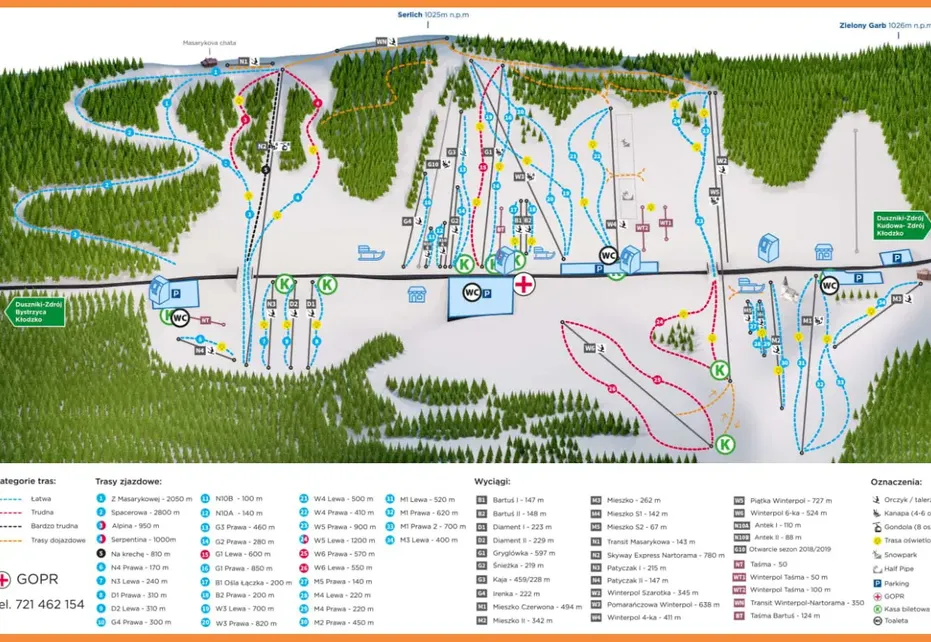 Zieleniec Ski Map