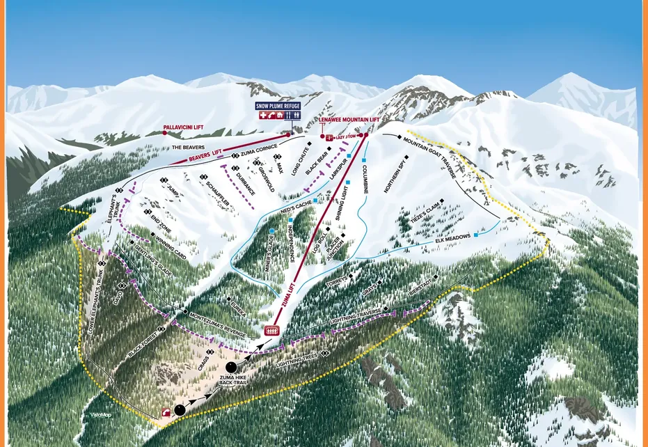 Arapahoe Ski  Map - Basin