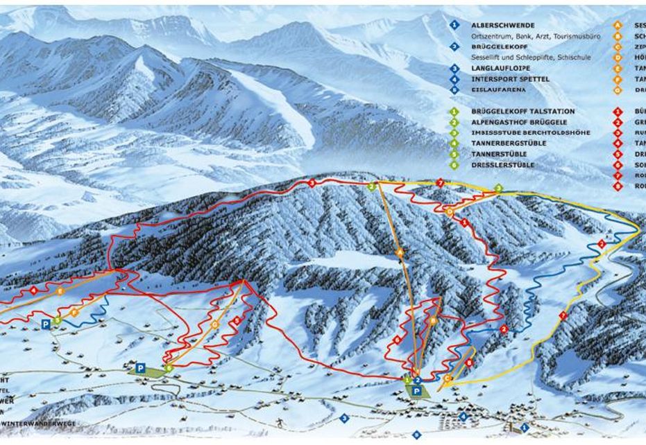 Alberschwende Ski Map