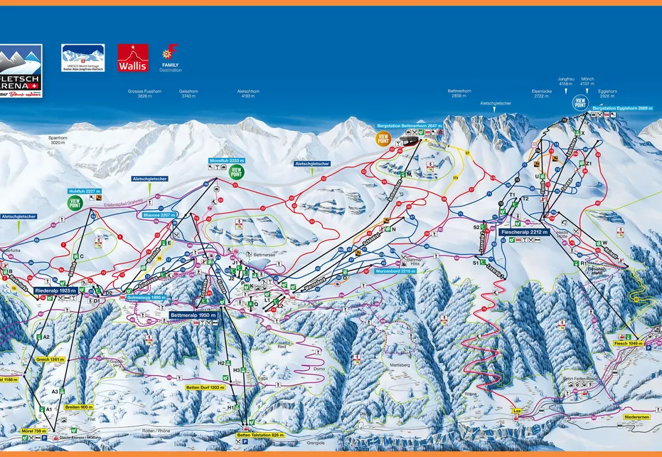 Aletsch Arena Ski Map