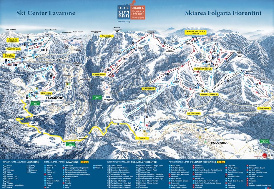 Folgaria Piste Map Ski Maps & Resort Info PistePro