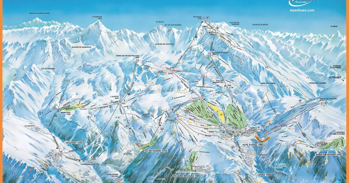 Off-piste ski areas in Alpe d'Huez