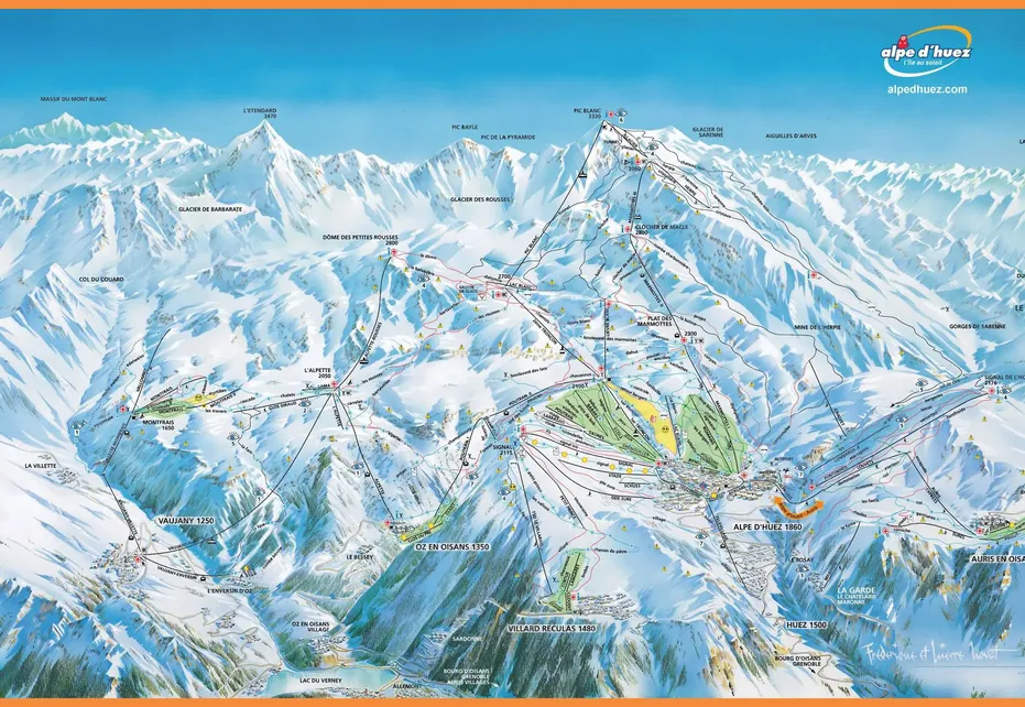 Alpe d'Huez Ski Map