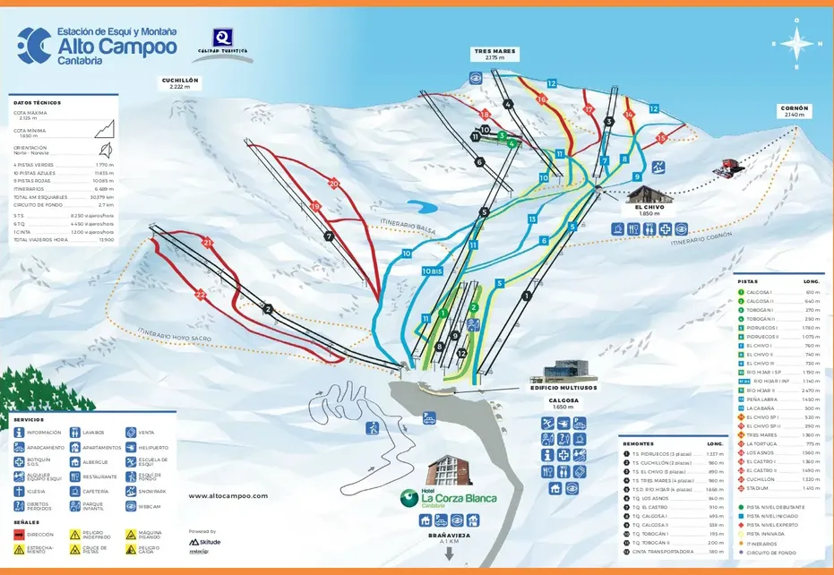 Alto Campoo Ski Map