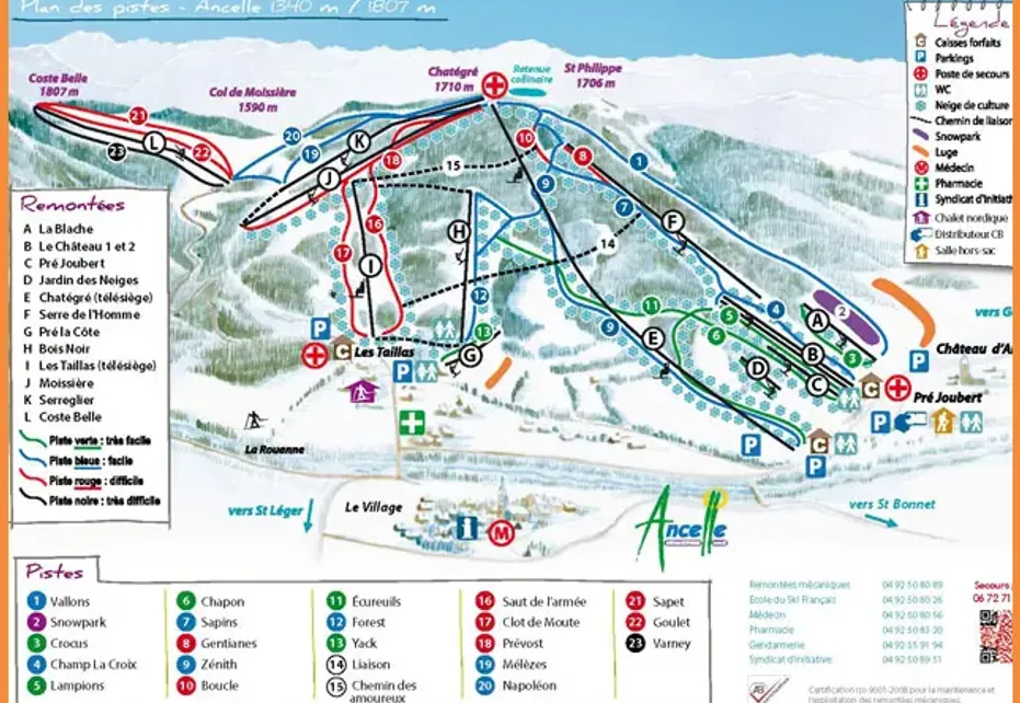 Ancelle Piste Map