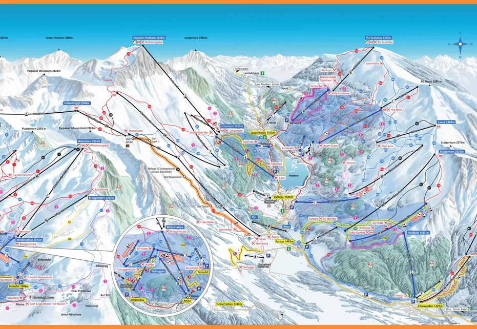 Valbella Ski Map