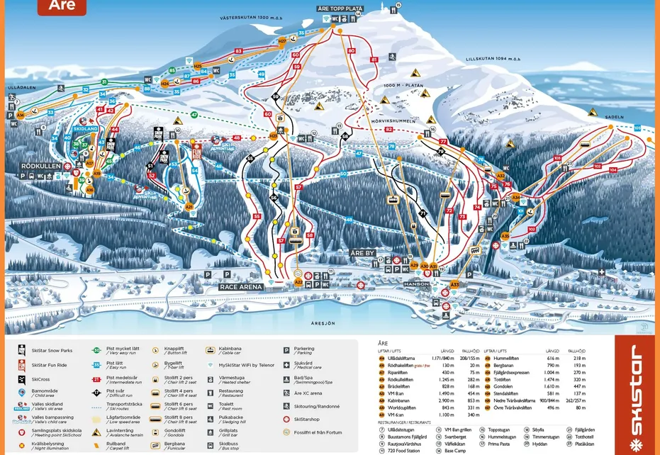 Åre Ski map