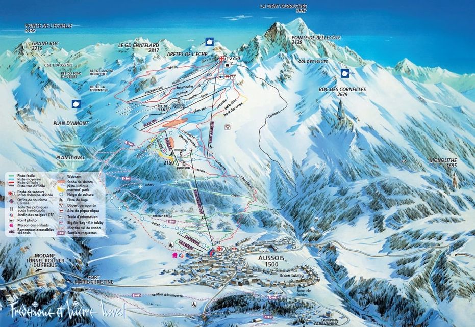 Aussois Ski Map