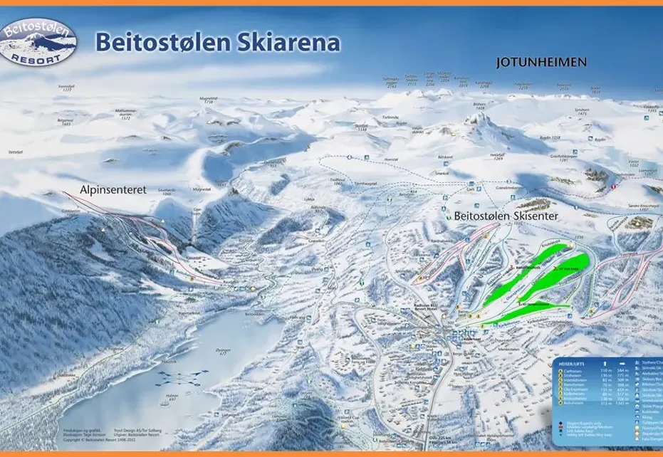 Beitostølen Ski Map