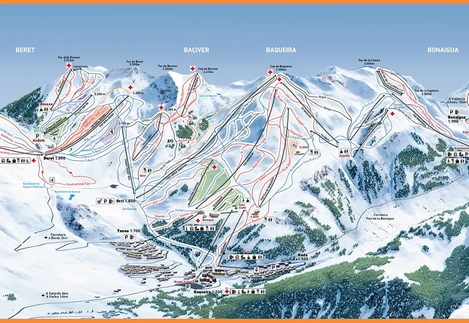 Tanau Ski Map