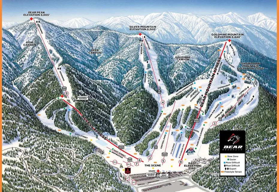 Bear Mountain Ski Map