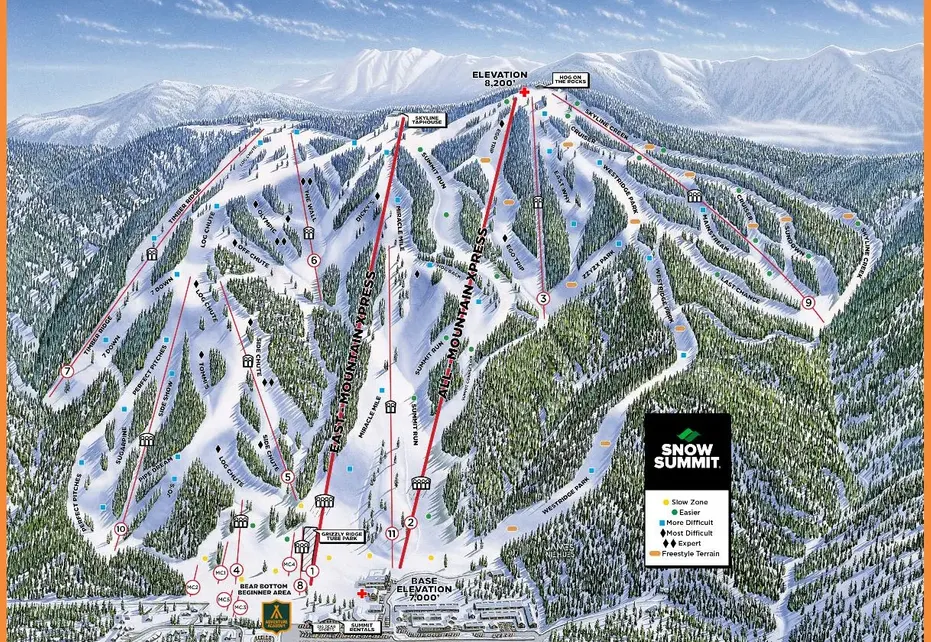 Bear Mountain Summit Ski Map