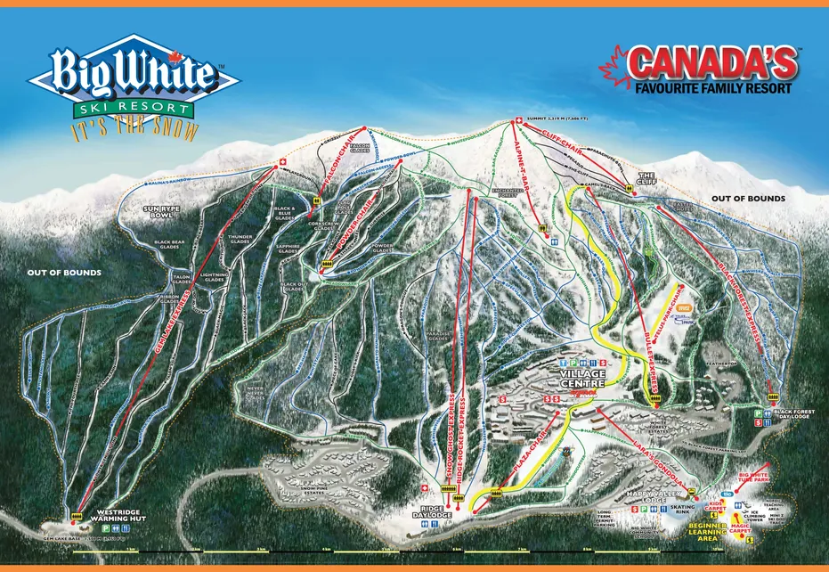 China Peak Mountain Resort Piste Map / Trail Map