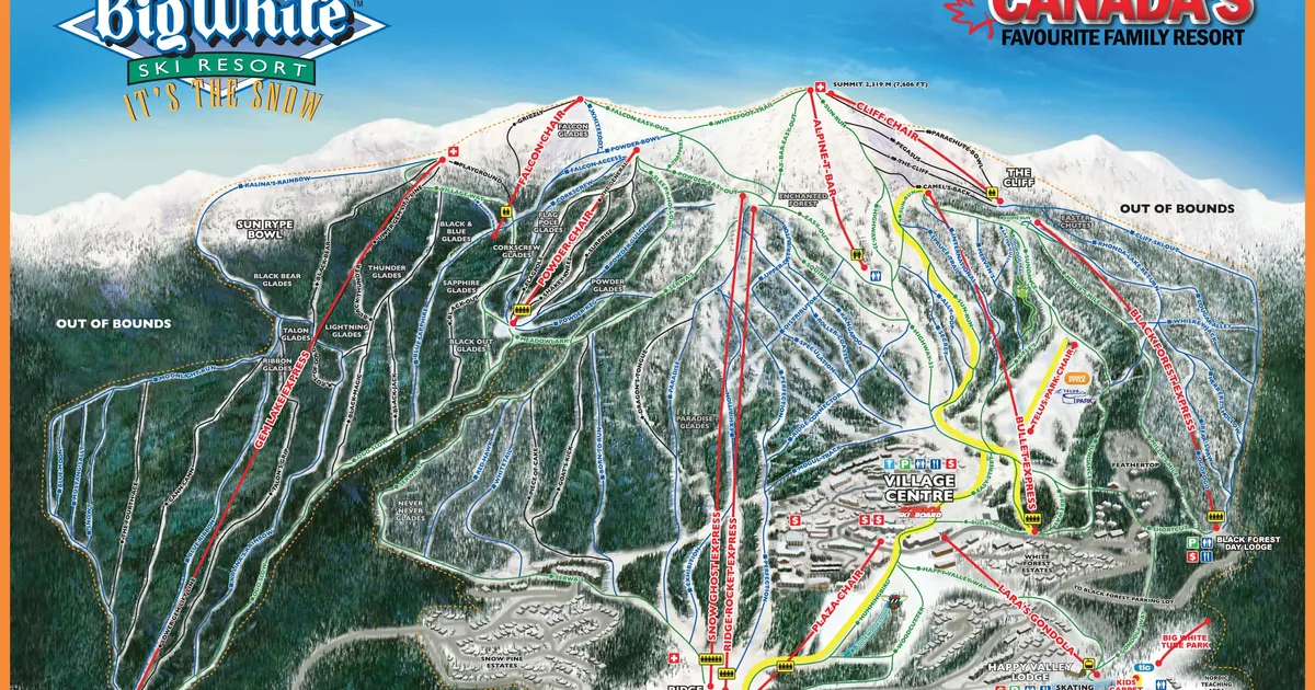 Big White Ski Hill Map Big White Resort Piste Map | Ski Maps & Resort Info | Pistepro