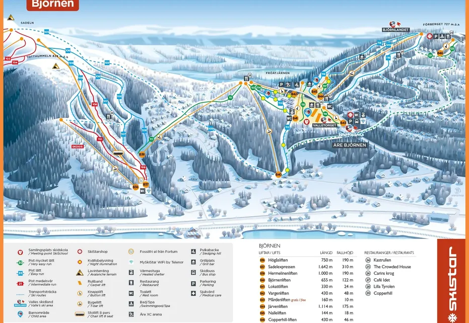 Björnen Ski Map