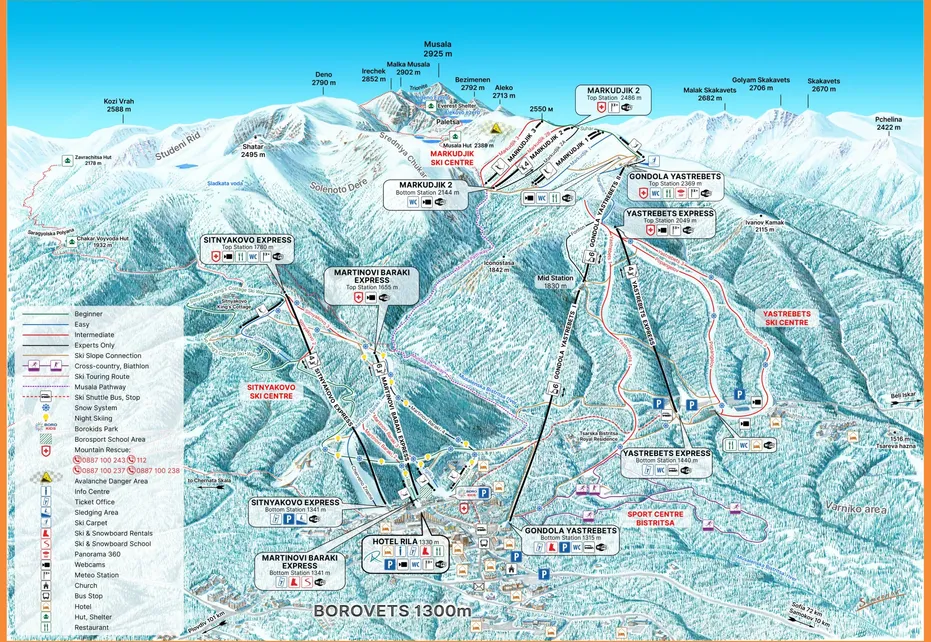 Borovets Piste Map | Ski Maps & Resort Info | PistePro