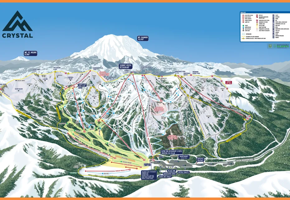 Crystal Moutain Ski  Map