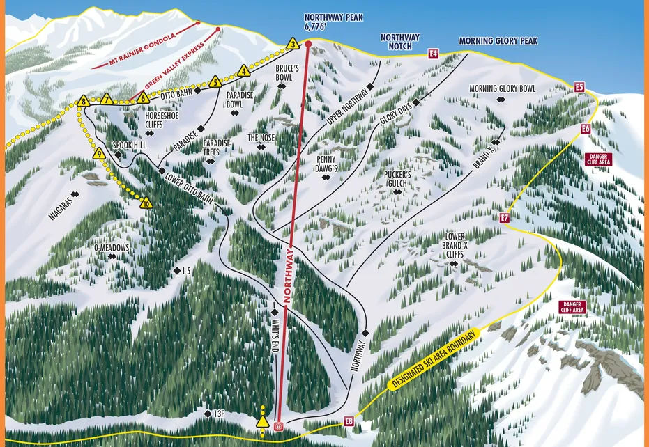 Crystal Mountain - Northway Ski  Map