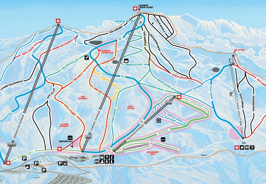 Coronet Peak Piste Map | Ski Maps & Resort Info | PistePro