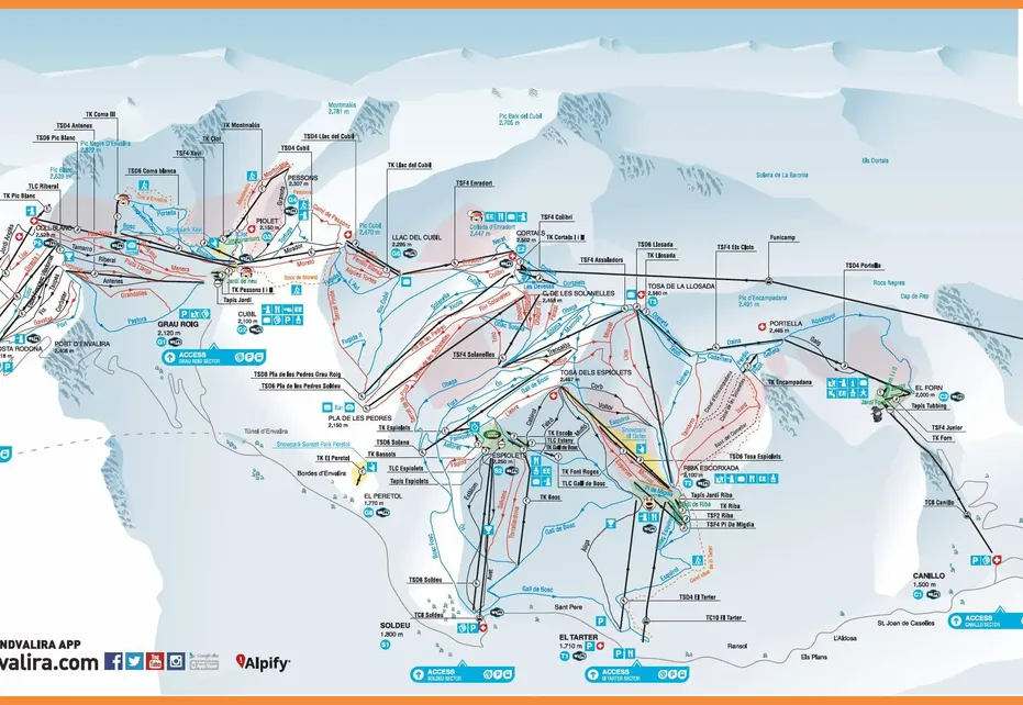 El Tarter Ski Map