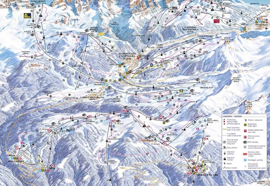 Madonna di Campiglio Piste Map | Ski Maps & Resort Info | PistePro