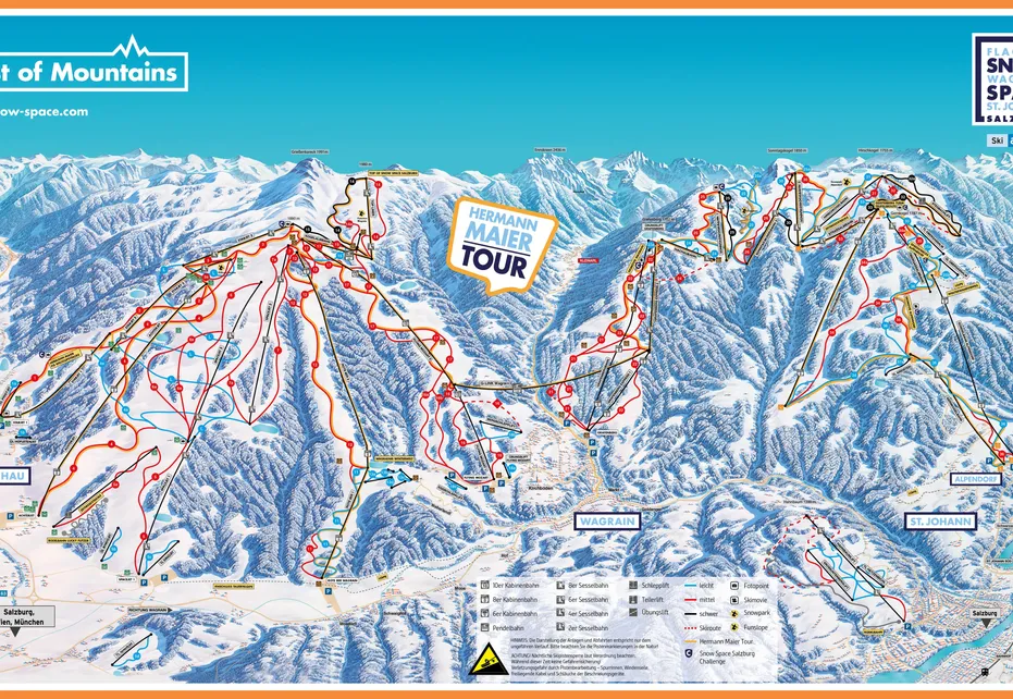 Flachau Wagrain Ski Map