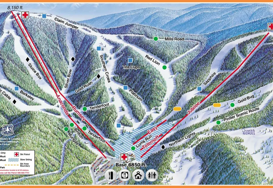 Discovery Ski  map - Fronside