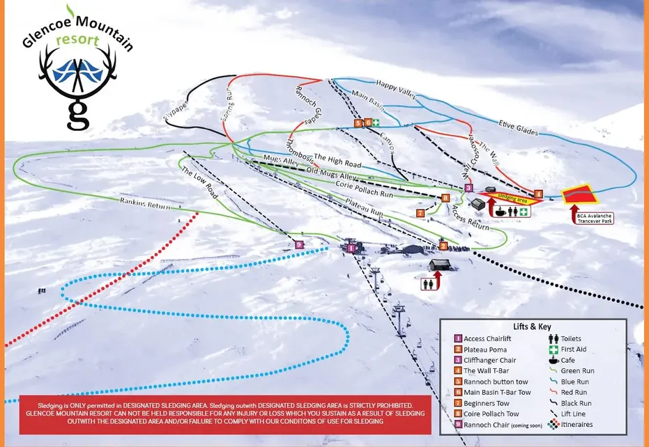 Glencoe Ski Map